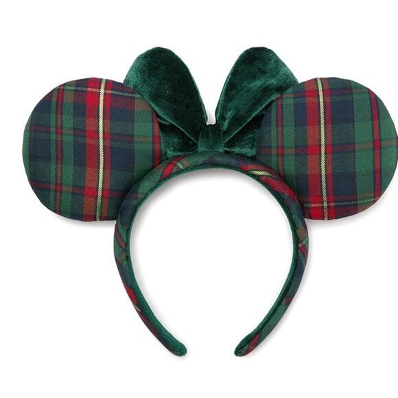 Disney Parks Minnie Mouse Holiday Plaid Ears Headband for Adults 2025 New - Picture 4 of 4